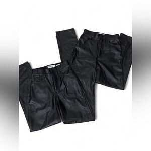 Abercrombie & Fitch Black Faux Leather Straight Leg Pants Bundle